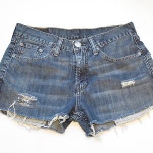 LEVI’S Upcycle Distressed Cutoff Denim Shorts